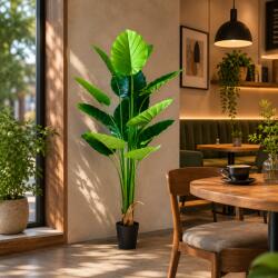  Planta artificiala Strelitzia verde, 180 cm, 15 frunze decorative (AT1CT-IM1P-PL1D-LV108)