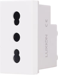Luxion Modul priza simpla îngusta Luxion alb, standard italian, pentru rame din sticla (LXI-052W)