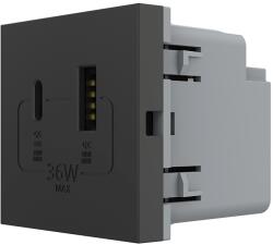 LIVOLO Priza USB-A + USB-C Livolo 36W, negru, modul din seria noua (C7-VL-FCUA18W.UC18W-2BP)