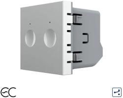 LIVOLO Modul întrerupator dublu cap scara/cruce cu touch Livolo Zigbee EC, gri (C7-VL-FC2SZ2-2IP)