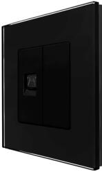 Luxion Priza telefon cu blank si rama din sticla neagra Luxion (LX-MP016G-B)