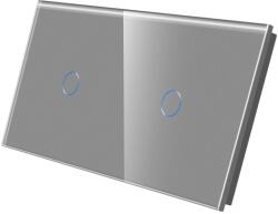 Luxion Panou întrerupator touch dublu din sticla securizata gri Luxion (LX-GP027GY)