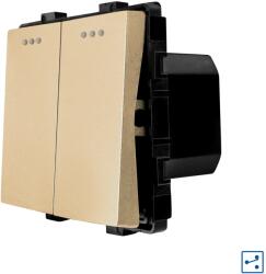 Luxion Intrerupator dublu cap scara mecanic Luxion, auriu, modul elegant (LX-MP005G)