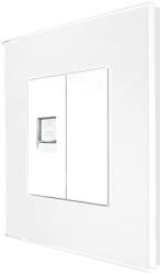 Luxion Priza telefon cu blank si rama din sticla alba Luxion, design modern (LX-MP016G-W)