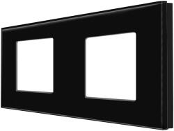 Luxion Rama dubla Luxion din sticla securizata, neagra, pentru module compatibile (LX-M1-2FB)