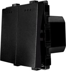 Luxion Intrerupator dublu mecanic Luxion, modul negru pentru rame din sticla (LX-MP004B)