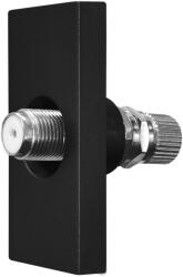 Luxion Priza TV satelit modulara 1M Luxion, negru, compatibila cu rame din sticla (LX-MP017B)