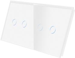 Luxion Panou pentru întrerupator touch dublu+dublu din sticla alba Luxion (LX-GP015W)