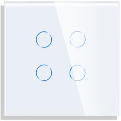 Luxion Panou întrerupator touch cvadruplu din sticla alba Luxion (LX-GP035W)
