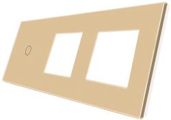 Luxion Panou touch simplu cu 2 prize din sticla securizata, auriu, Luxion (LX-GP019G)
