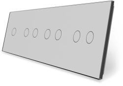 LIVOLO Panou touch Livolo din sticla gri pentru 1 simplu si 3 intrerupatoare duble (VL-P701/02/02/02-8I)