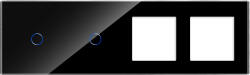 Luxion Panou din sticla cu 2 întrerupatoare touch si 2 prize, negru, Luxion (LX-GP1100B-FL)