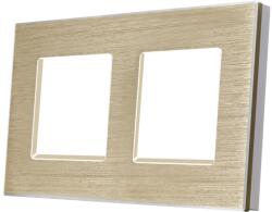 Luxion Rama dubla din aluminiu Luxion, finisaj auriu, pentru prize si intrerupatoare (LX-M2-2FG-FL)