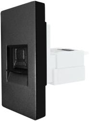 Luxion Priza telefon modulara 1M Luxion, negru, compatibila cu rame din sticla (LX-MP016B)