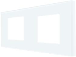 Luxion Rama dubla Luxion din sticla securizata alba pentru prize si module (LX-M1-2FW)
