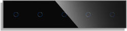 Luxion Panou cu 5 întrerupatoare simple touch din sticla, negru, Luxion (LX-GP11111B-FL)