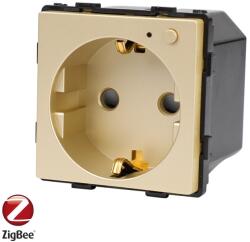 Luxion Priza inteligenta Zigbee Luxion cu monitorizare consum, aurie, modul fara rama (LX-ZT-SC001MG)