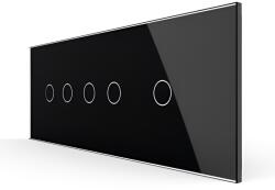 LIVOLO Panou întrerupator touch Livolo din sticla neagra, standard italian, 6/7M (VL-P902.2.1-7B)