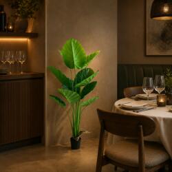  Planta artificiala Strelitzia verde, 160 cm, 12 frunze decorative (AT1CT-IM1P-PL1D-LV106)