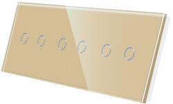 Luxion Panou întrerupator touch triplu Luxion din sticla securizata, auriu (LX-GP023G)