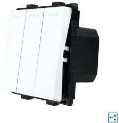Luxion Intrerupator triplu cap scara mecanic Luxion, alb, compatibil rame sticla (LX-MP007W)