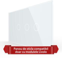 LIVOLO Panou din sticla pentru întrerupator touch Livolo 4M, standard italian, alb (VL-P901.2-4W)