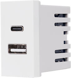 Luxion Modul priza USB A+C Luxion 1M alb, standard italian pentru rame din sticla (LXI-047W)