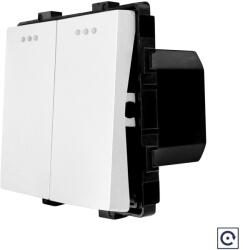 Luxion Modul intrerupator dublu mecanic cu revenire, alb, Luxion (LX-MP032W)