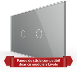 LIVOLO Panou din sticla pentru 2 intrerupatoare touch Livolo, standard italian, 4M, gri (VL-P901.1-4I)