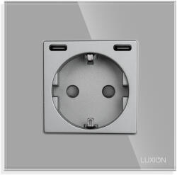 Luxion Priza cu încarcare rapida 20W USB-C, rama din sticla gri Luxion (LX-MP011UCG-GY)