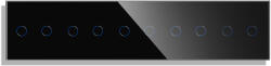 Luxion Panou cu 5 întrerupatoare duble touch din sticla, negru, Luxion (LX-GP22222B-FL)