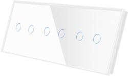 Luxion Panou întrerupator touch triplu dublu din sticla alba Luxion (LX-GP023W)