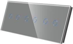 Luxion Panou întrerupator touch din sticla pentru 3 module duble Luxion, gri (LX-GP023GY)