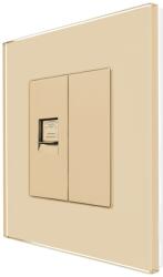 Luxion Priza telefon cu blank si rama din sticla aurie Luxion (LX-MP016G-G)