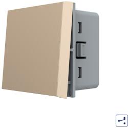 LIVOLO Intrerupator mecanic cap cruce Livolo, auriu, 2 module, seria noua (C7-VL-FCMM10A-2AP)