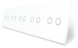 LIVOLO Panou frontal din sticla alba pentru 5 întrerupatoare duble Livolo (BB-C7-C2/C2/C2/C2/C2-11)