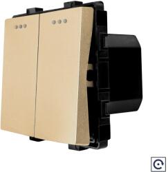 Luxion Intrerupator dublu mecanic cu reset/revenire Luxion, auriu (LX-MP032G)