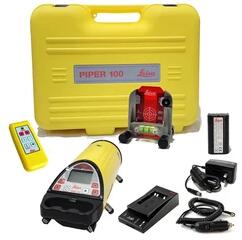 Leica Nivela laser canalizare Leica PIPER 100 (3R) Rosu | Raza cu receptor: 0 - 150 m | 1 x 3, 8 Ah acumulator + incarcator | In valiza (748704)
