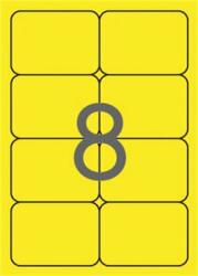 APLI Etikett, 99, 1x67, 7 mm, színes, kerekített sarkú, APLI, neon sárga, 160 etikett/csomag, (20 lap) (02874) (02874)