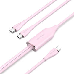 Vention CTMPG USB 2.0 0, 5 M USB C 2 x USB C 0, 48 Gbit/s Rózsaszín USB kábel (CTMPG)