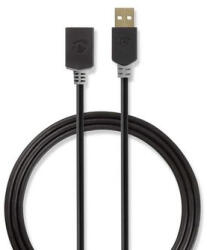 Nedis CCBP60010AT20 USB 2.0 2 M USB A 0, 48 Gbit/s Antracit USB kábel (CCBP60010AT20)