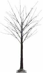 HomCom Brad de Crăciun Luminos Tip Mesteacăn, 150 cm, 96 Led-uri, Bază Lată, pentru Interior și Exterior, Maro | Aosom Romania (830-552V90WT)