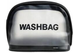 TECOS Utazótáska kozmetikumokhoz, Tecos®, mérete 20x8, 5x14, 5 cm, vízálló, fekete (TECOS-COSMETICS-BLACK-WASHBAGS)