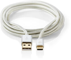 Nedis CCTB60600AL30 USB 2.0 3 M USB A USB C 0, 48 Gbit/s Alumínium USB kábel (CCTB60600AL30)
