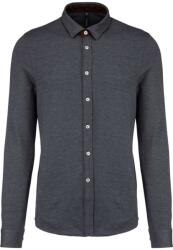 Kariban Férfi jacquard kötött ing KA507, Jacquard sötétszürke, 2XL (ka507jdg-2xl)