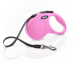 flexi Lesa retractabila pentru caini Flexi Classic, M, 5m, cu banda, roz (C5055238)