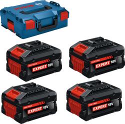 Bosch Set acumulatori 18V, EXPERT 4x acumulatori EXPERT 18V, 5.5Ah + L-Boxx (1600A0373H)