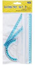 Educa Vonalzókészlet, 20 cm egyenes vonalzó, szögmérő, 45°, 10 cm-es és 60°, 14 cm-es háromszög vonalzó, 4 db/bliszter Educa (EDUCA_000009816) (EDUCA_000009816)
