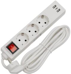  Prelungitor OEM FL3G15WUSB, 3 prize, 1.5 m Alb