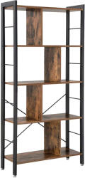 âsongmics Raft depozitare/biblioteca cu 4 niveluri, Design industrial, 74 x 30 x 154 cm (LBC12BX) Raft